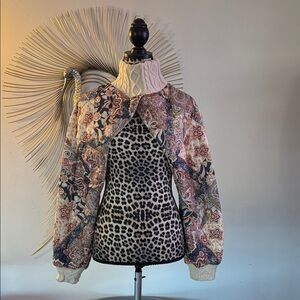 House of Harlow Floral Quilted pullover Bolero Jacket